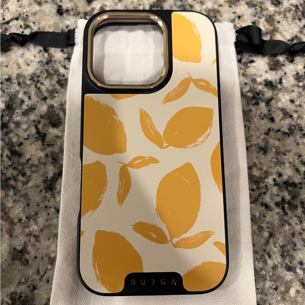 BURGA Yellow Leaf Pattern Phone Case